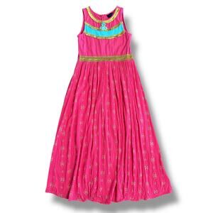 Disney‎ Aladdin Jasmine Pink & Gold Maxi Costume Dress Girls XL 14/16 Mad Engine